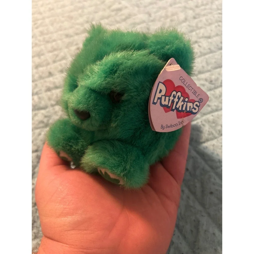 Swibco Puffkins Patrick the Bear Green St Patricks Day Plush 1998 Style 6678 NWT